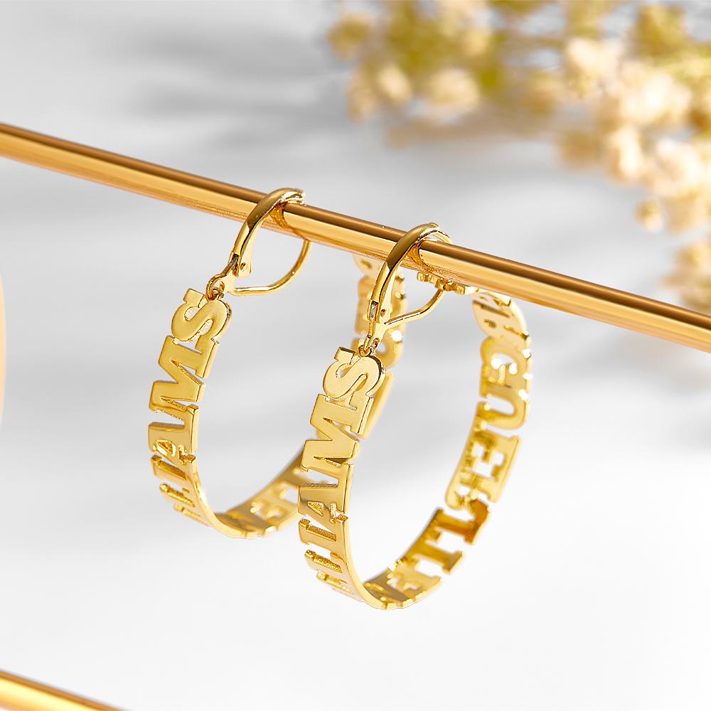 Custom Name Hoop Earring Advanced Simple Women Gifts
