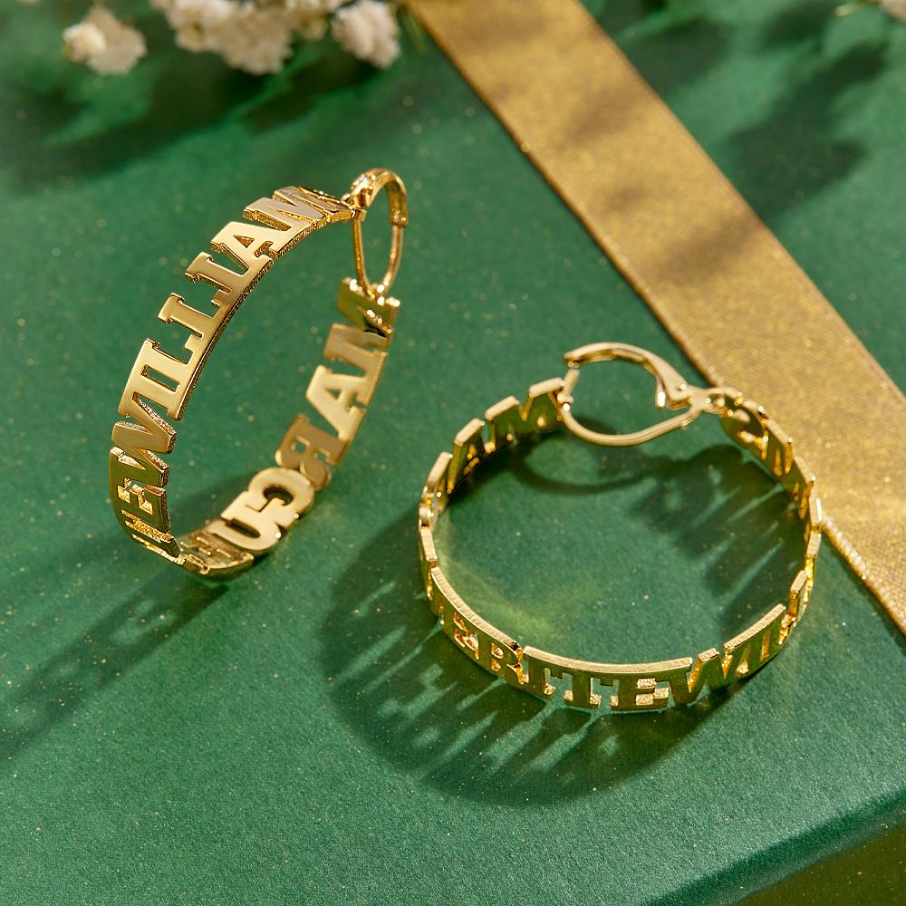 Custom Name Hoop Earring Advanced Simple Women Gifts