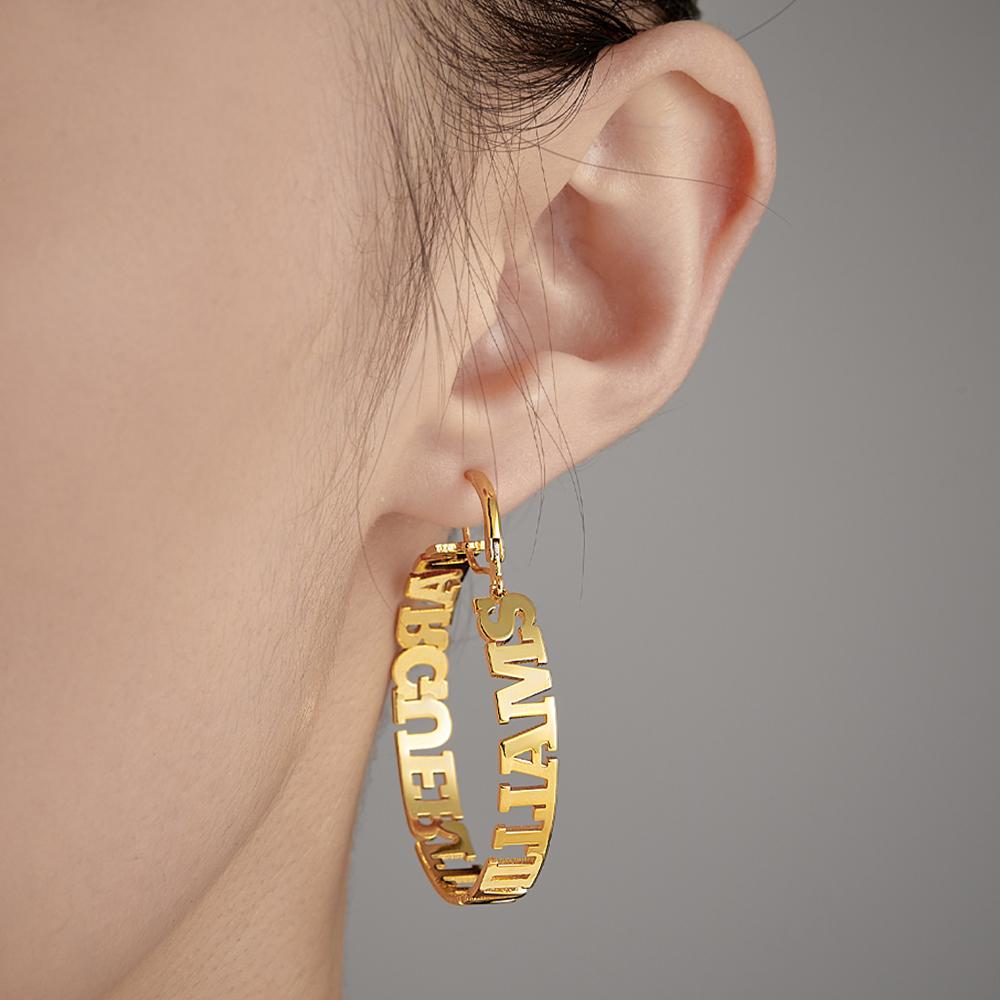 Custom Name Hoop Earring Advanced Simple Women Gifts