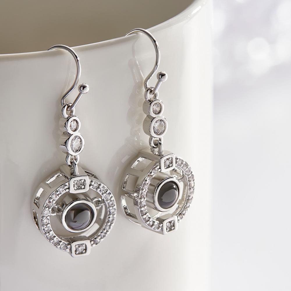 Custom Photo Projection Earring Elegant Diamond Gifts for Girl