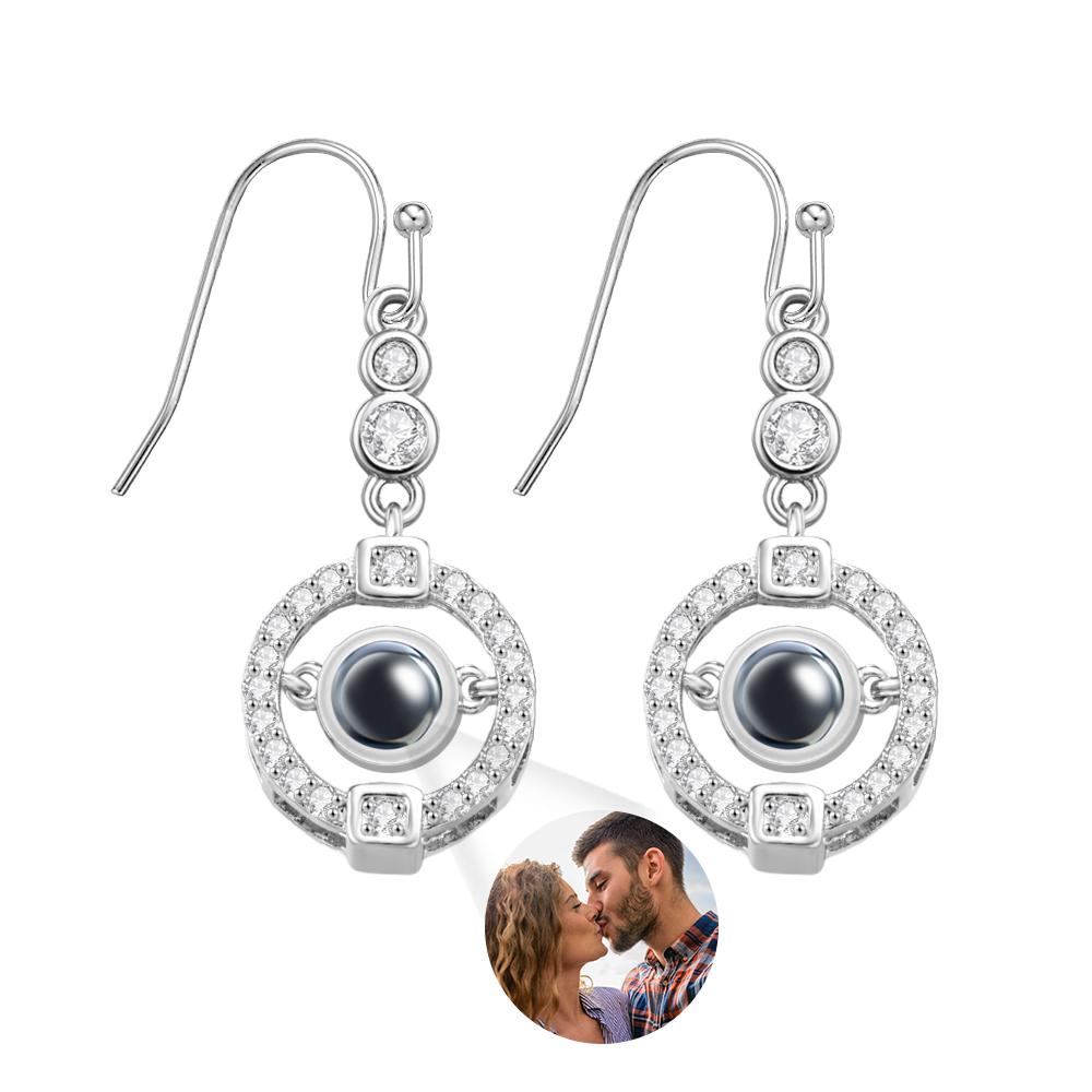 Custom Photo Projection Earring Elegant Diamond Gifts for Girl