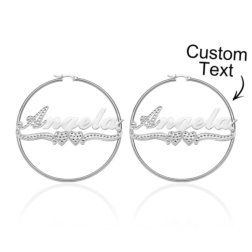 Personalized Hip Hop Name Earrings Initial Name Hoop Earrings Elegant Jewelry Gift For Girls