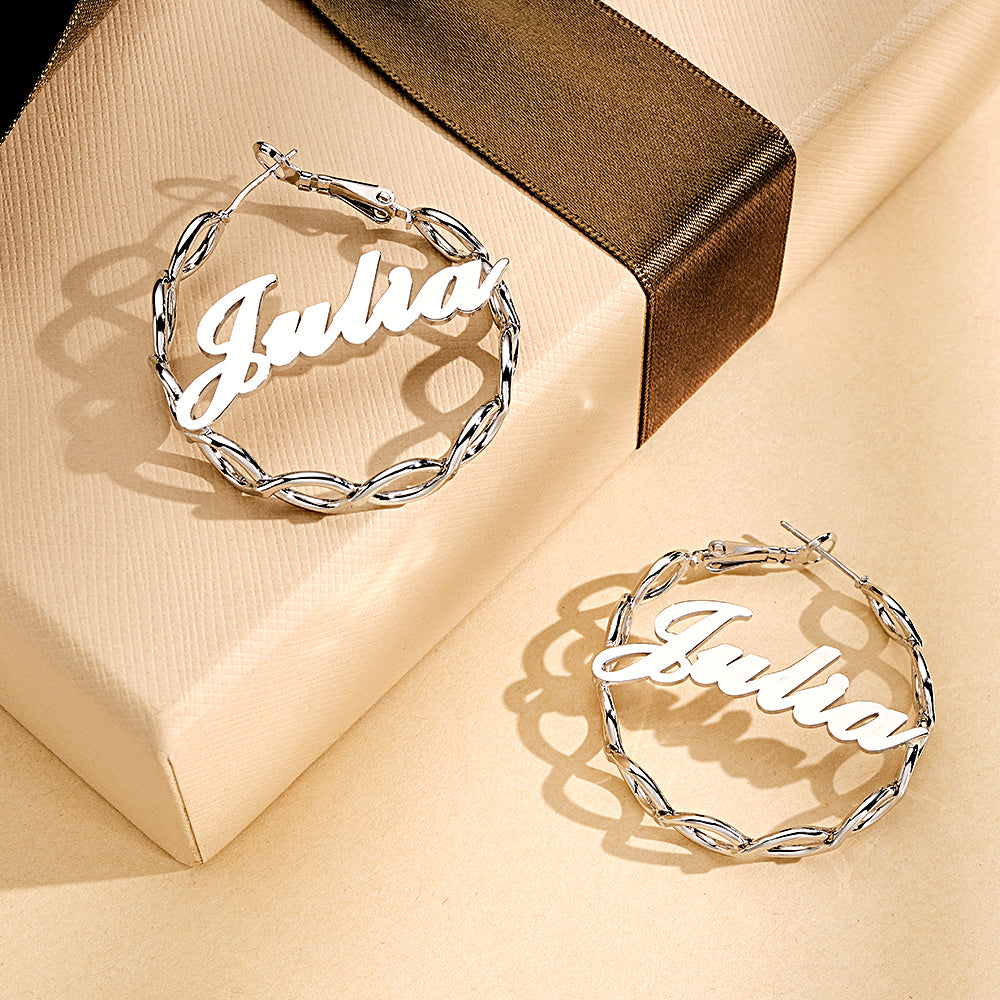 Custom Name Earrings Dream And Persistent