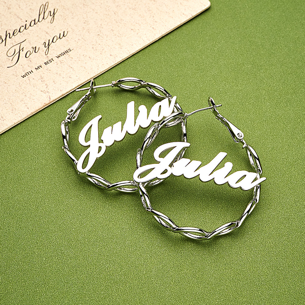 Custom Name Earrings Dream And Persistent