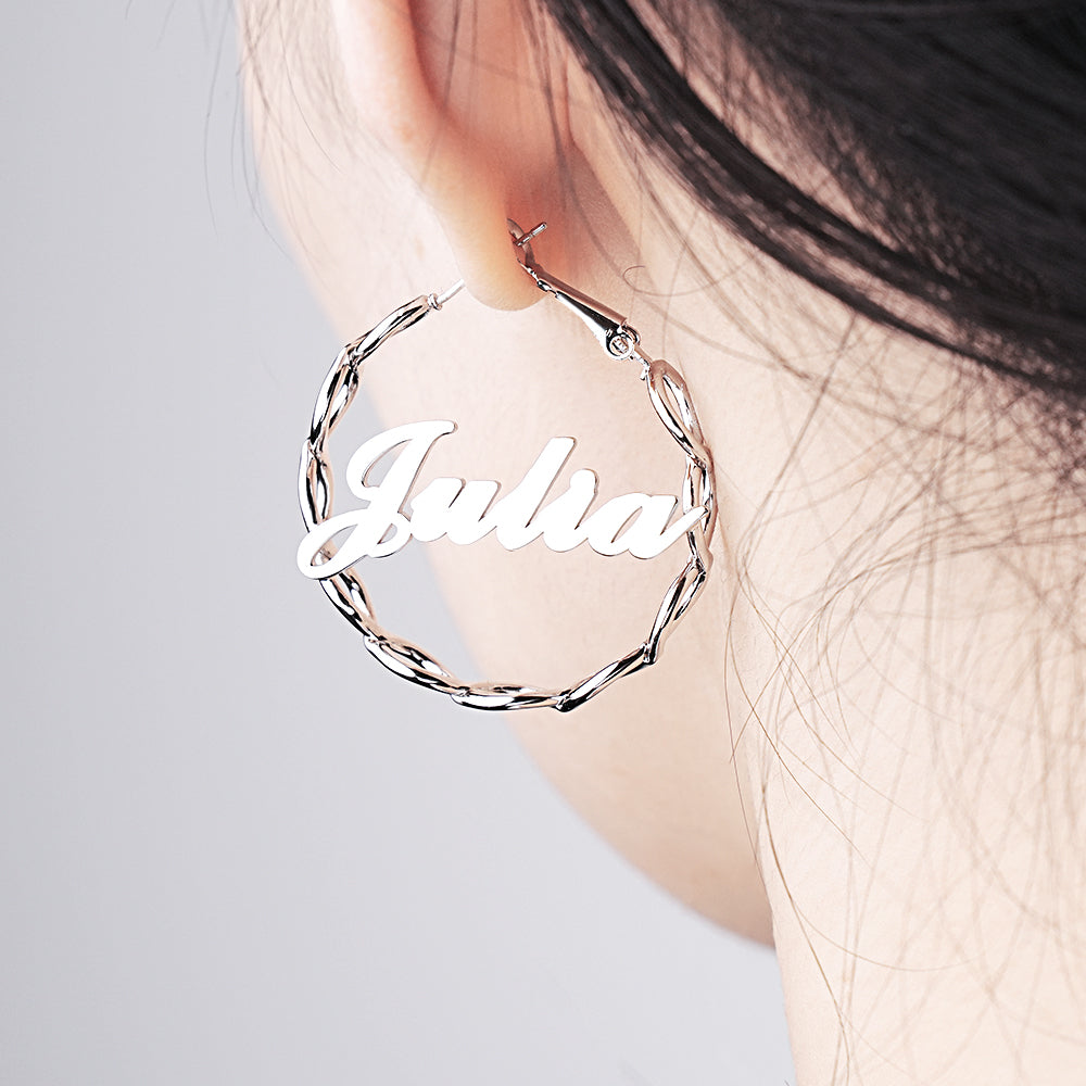 Custom Name Earrings Dream And Persistent