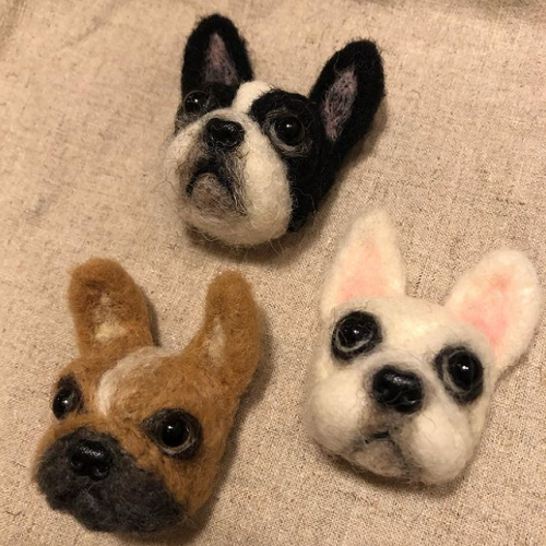 Handmade Needle Felted Dog Brooch, Cute Felt Pet Pin, Ideal Gift for Birthdays & Friends