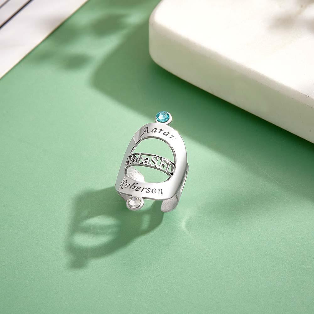 Custom Name Stethoscope ID Tag With Birthstone For Hospital Workers
