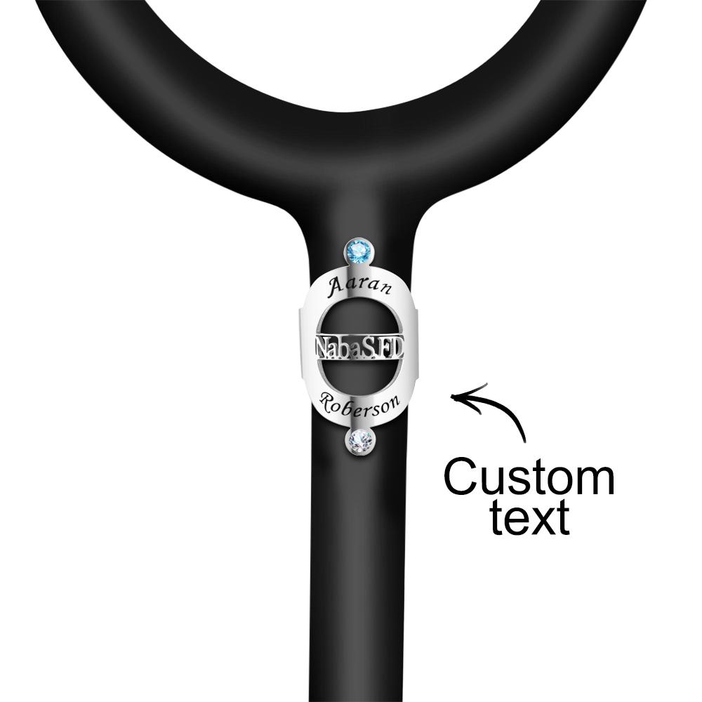 Custom Name Stethoscope ID Tag With Birthstone For Hospital Workers