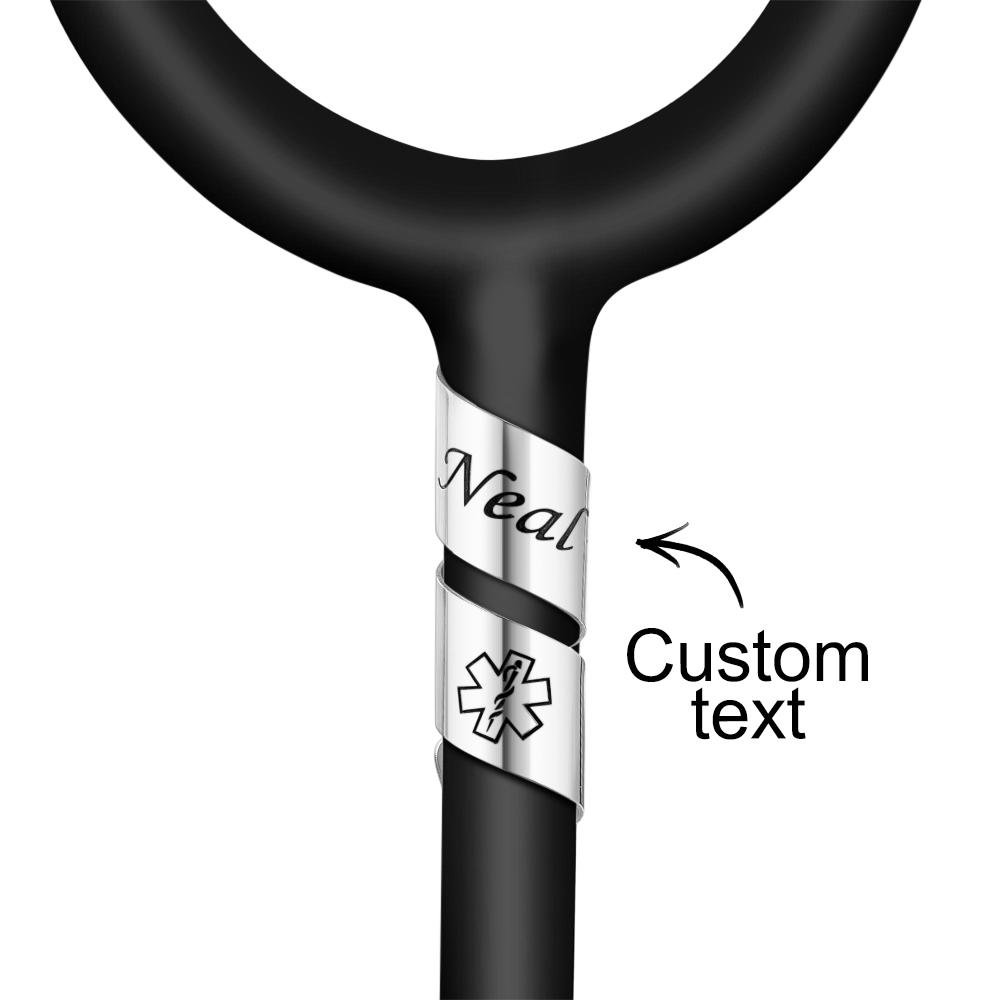 Custom Engraved Pattern Stethoscope Name Tag Personalized Gifts For Doctor