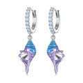 Fantasy Conch Shell Earrings Silver