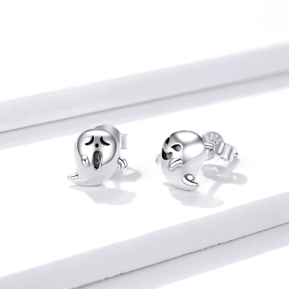 Little Devil Ghost Earrings Silver Halloween Gifts