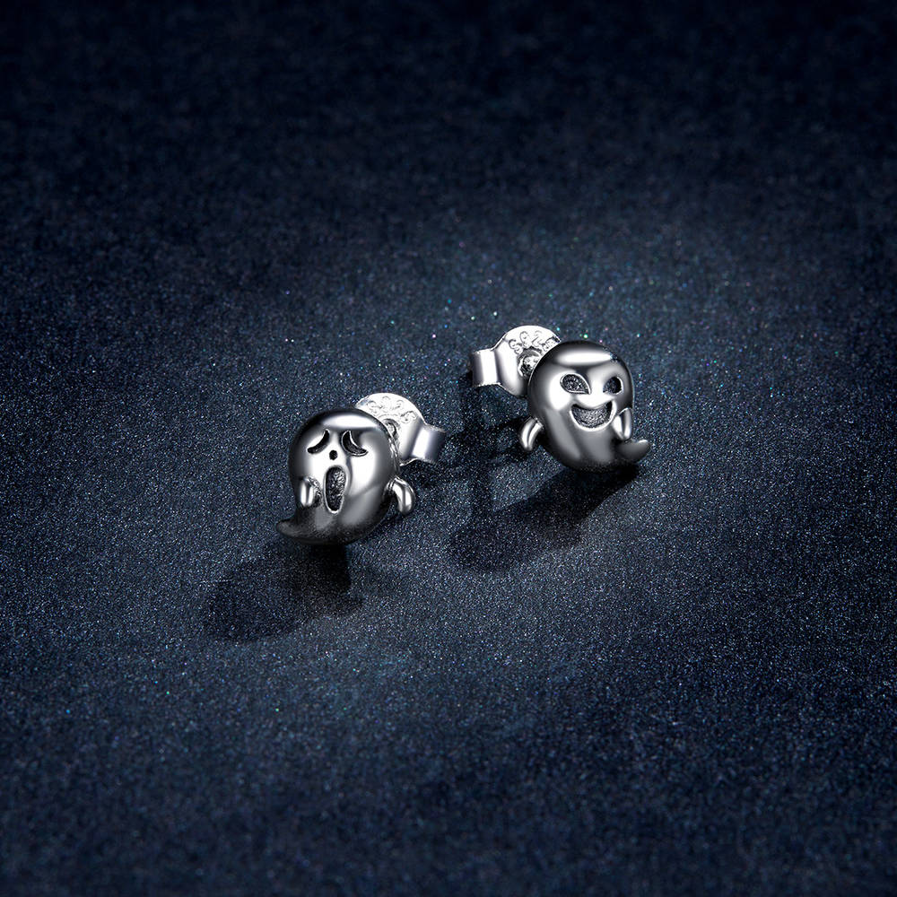 Little Devil Ghost Earrings Silver Halloween Gifts