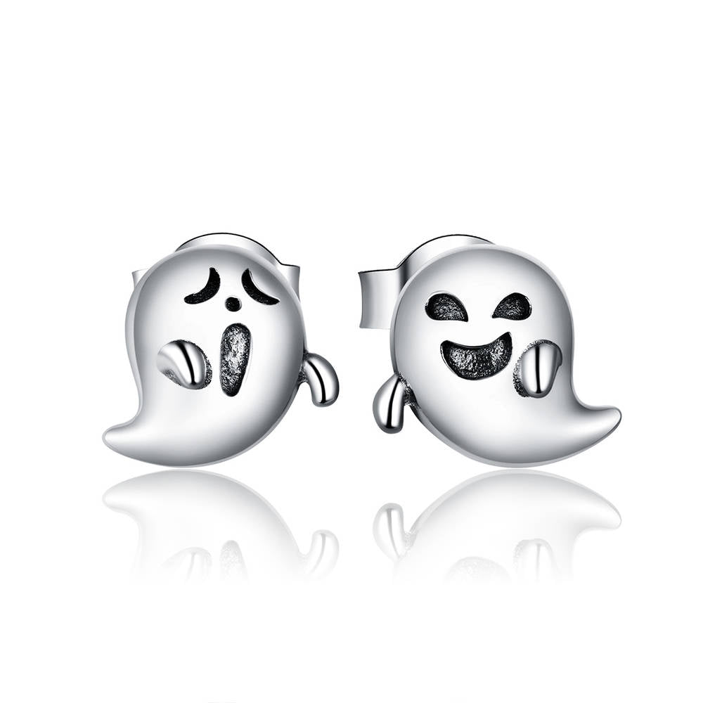 Little Devil Ghost Earrings Silver Halloween Gifts
