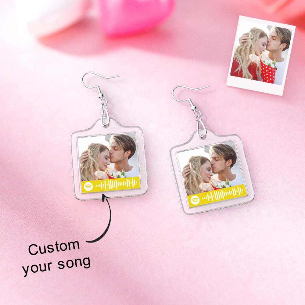 Custom Spotify Code Earrings for Her