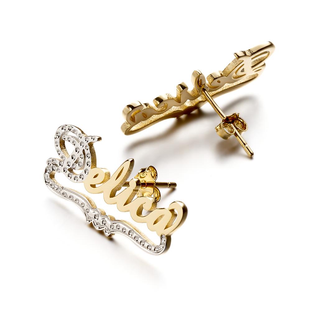 Love Yourself Personalized Name Earrings for Women Stud Earrings