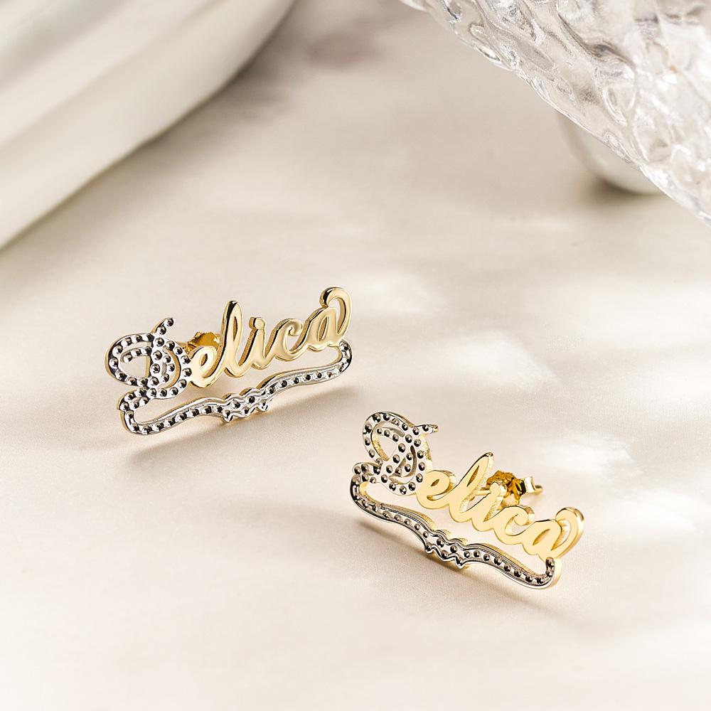 Love Yourself Personalized Name Earrings for Women Stud Earrings