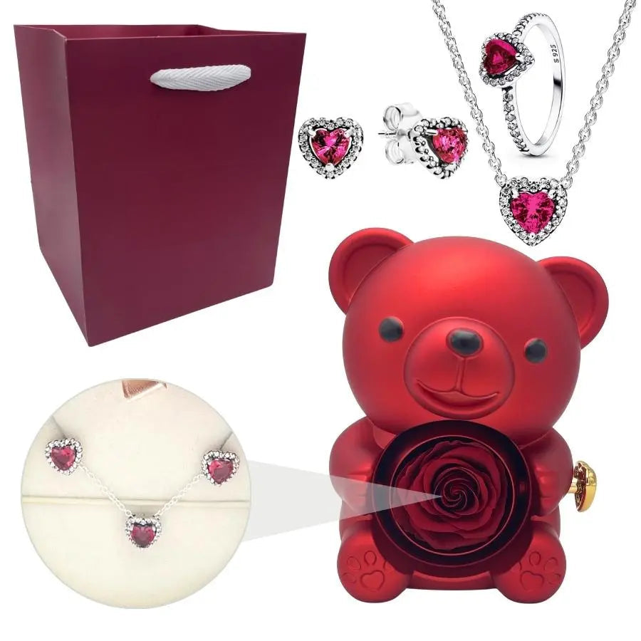 Eternal Bear & Eternal Heart Jewelry Set