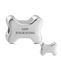 Engraved Bone Charm Silver