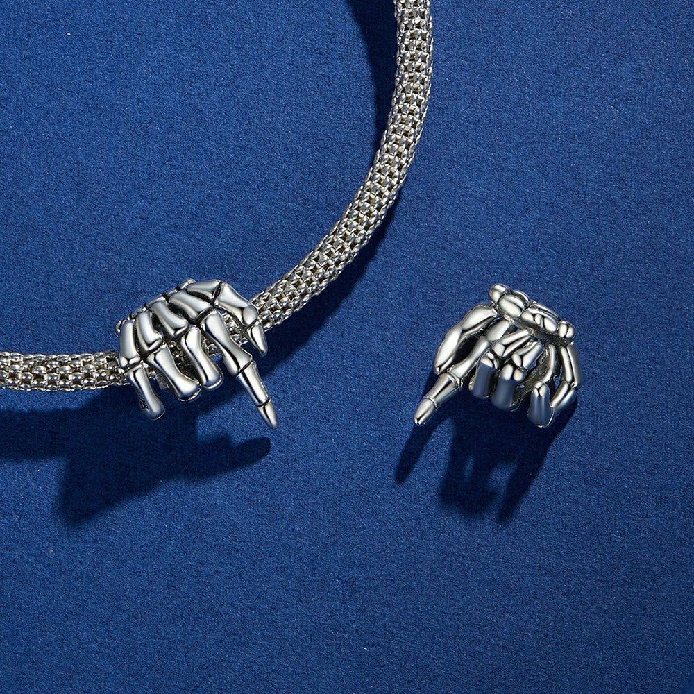 Skeleton Hand Charm Silver Halloween Gifts