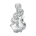 Rose Guitar Charm Silver