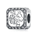 Unique Dragon Tiger Charm Silver