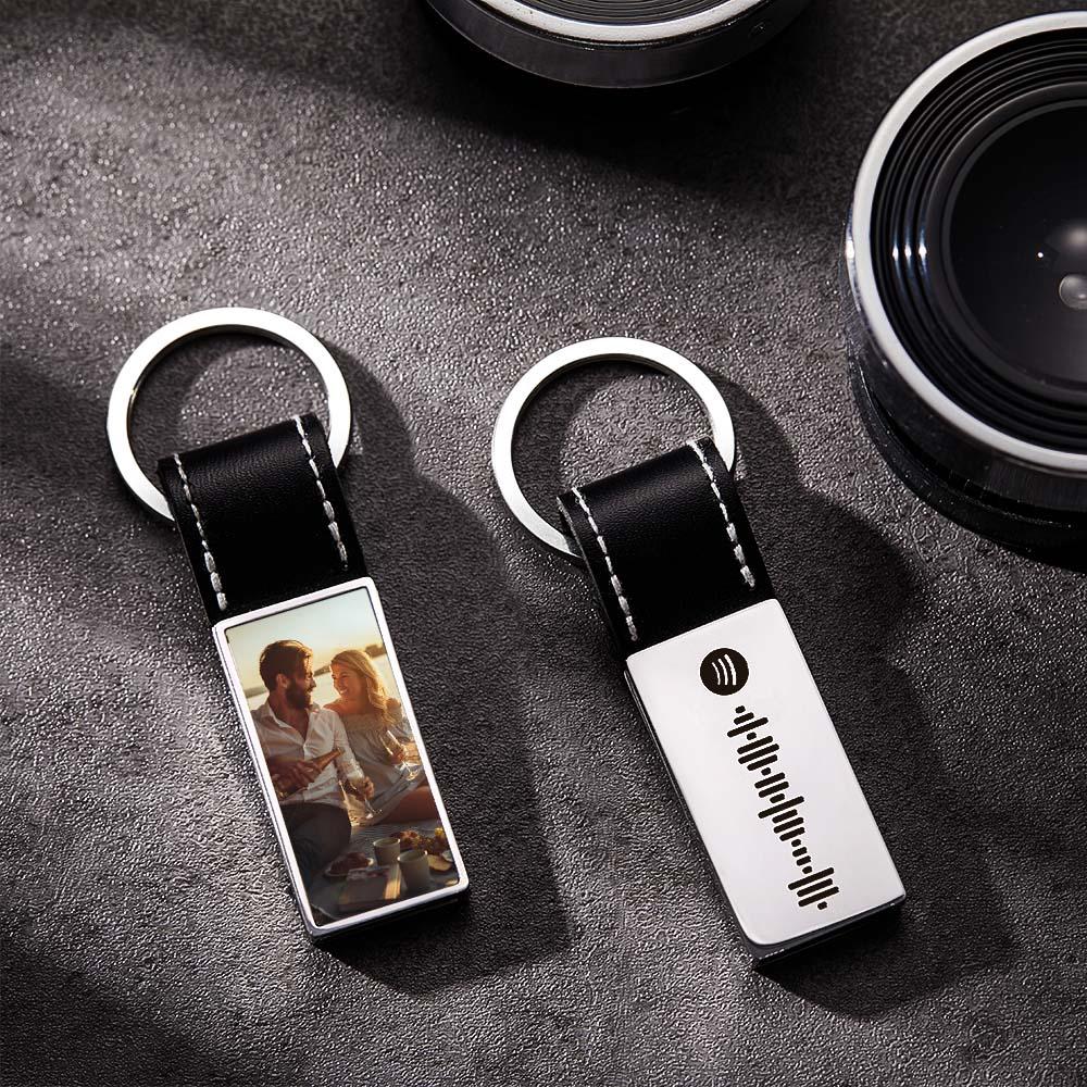 Scannable Spotify Code Song Photo Keychain Personalized Creative Gifts for Couples