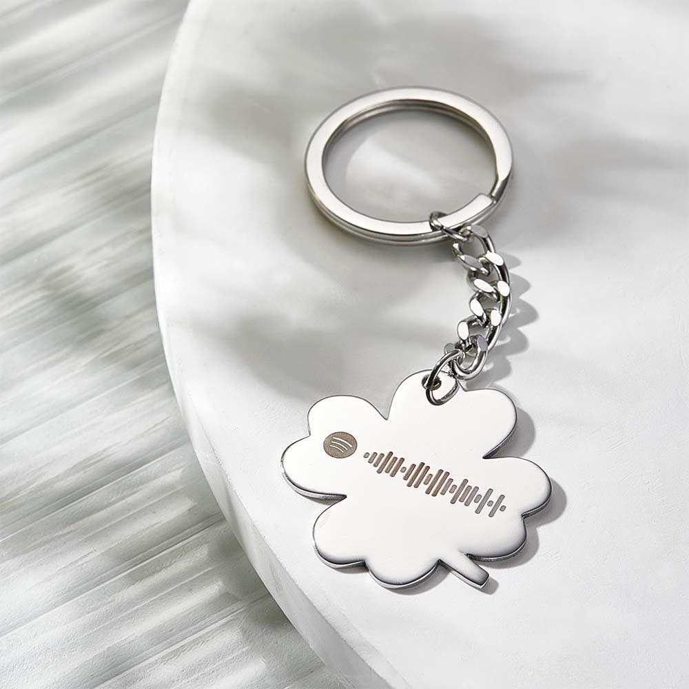 Custom Music Keychain Scannable Spotify Code Song Shamrock Keychain Gifts
