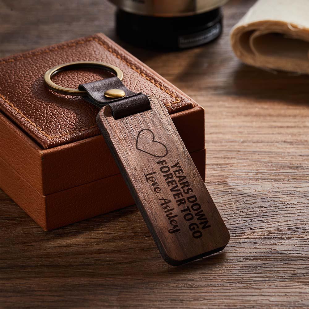 Scannable Spotify Code Wood Keychain Engraved YEARS DOWN FOREVER TO GO Keychain Father's Day Gifts