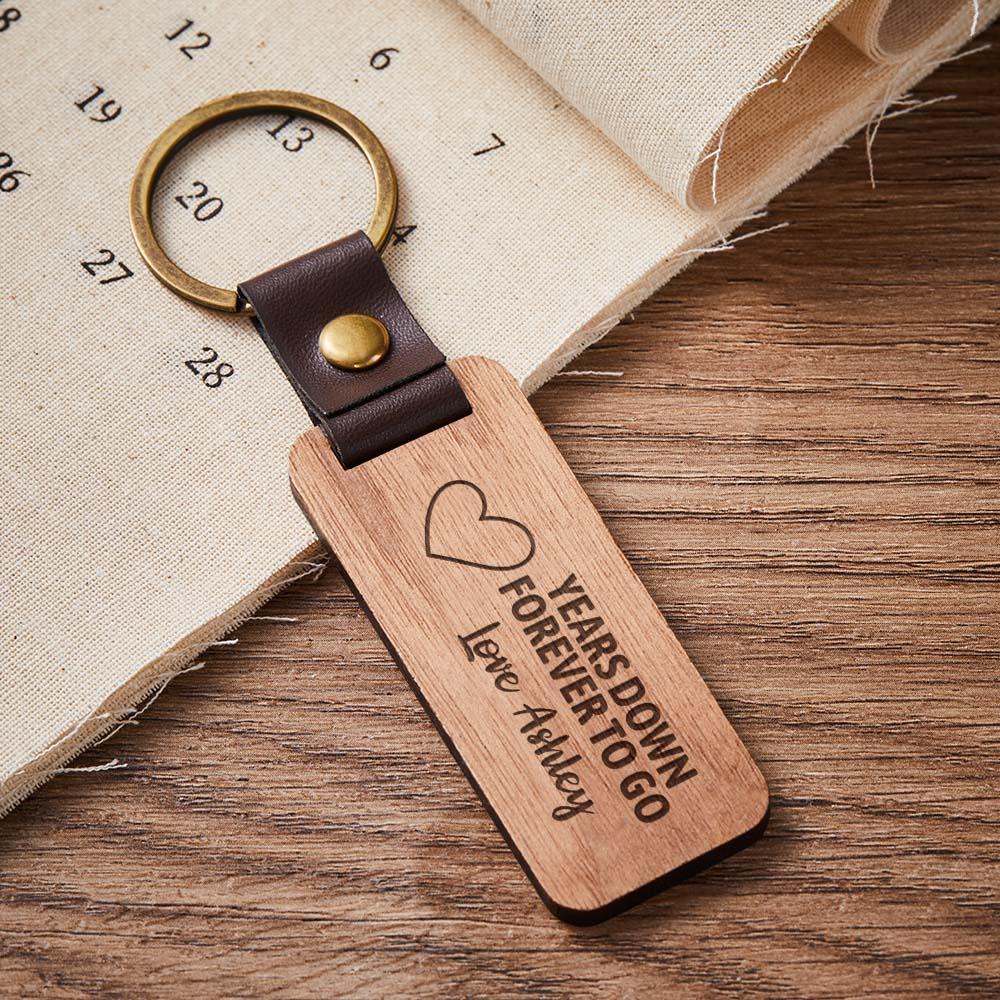 Scannable Spotify Code Wood Keychain Engraved YEARS DOWN FOREVER TO GO Keychain Father's Day Gifts