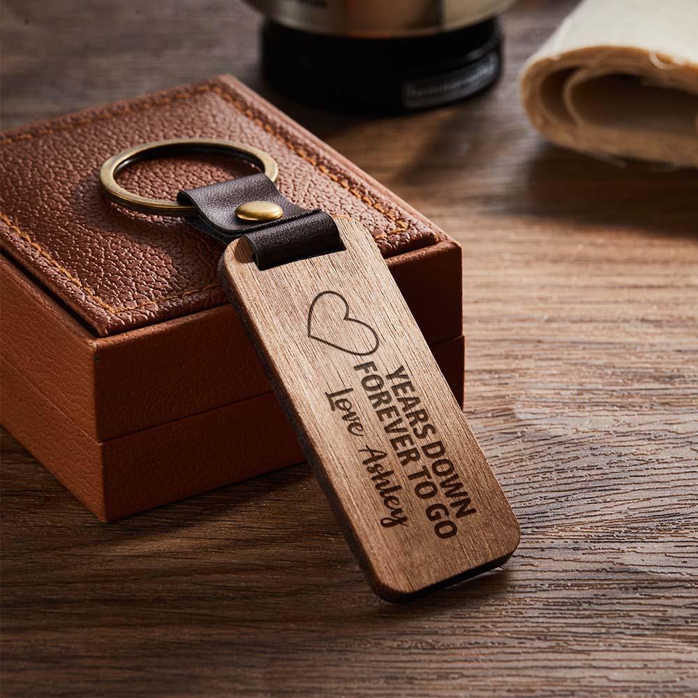 Scannable Spotify Code Wood Keychain Engraved YEARS DOWN FOREVER TO GO Keychain Father's Day Gifts