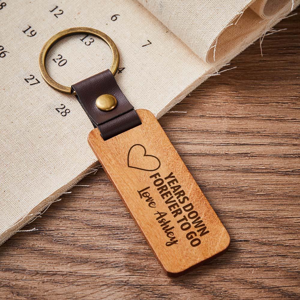 Scannable Spotify Code Wood Keychain Engraved YEARS DOWN FOREVER TO GO Keychain Father's Day Gifts