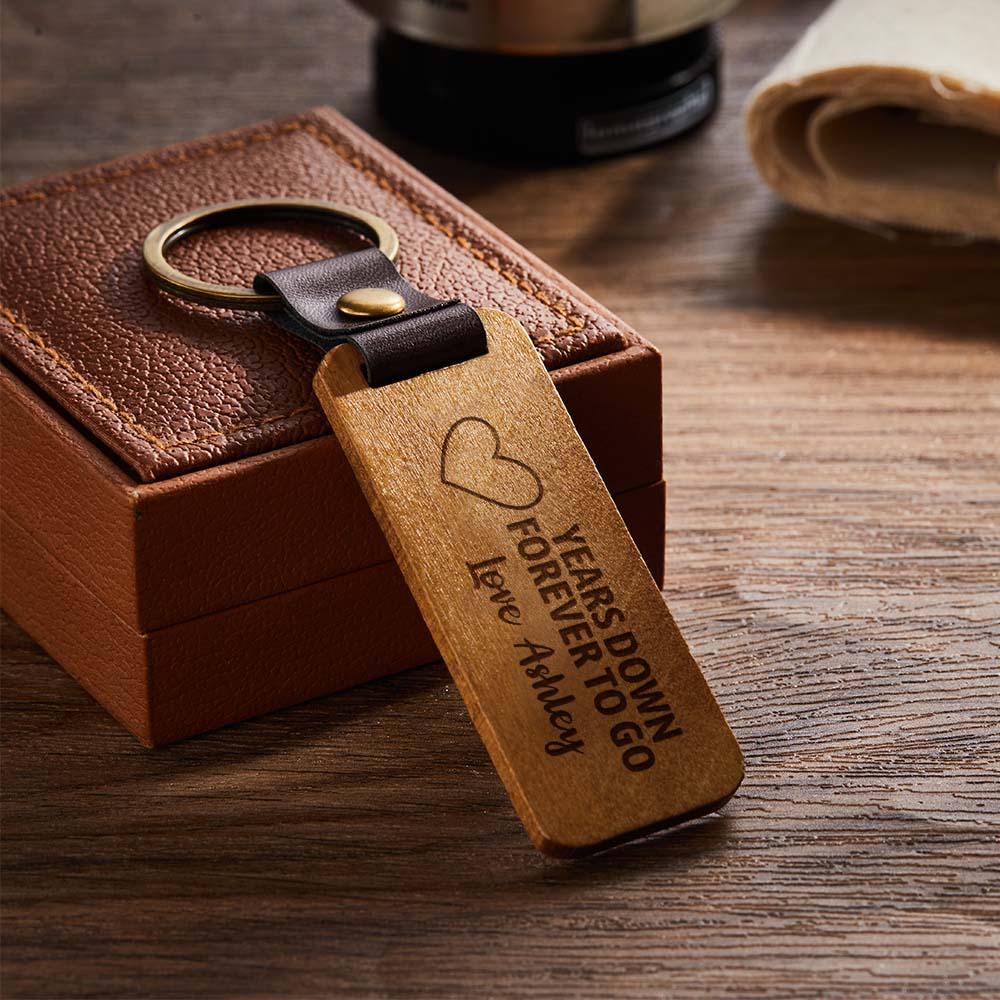 Scannable Spotify Code Wood Keychain Engraved YEARS DOWN FOREVER TO GO Keychain Father's Day Gifts