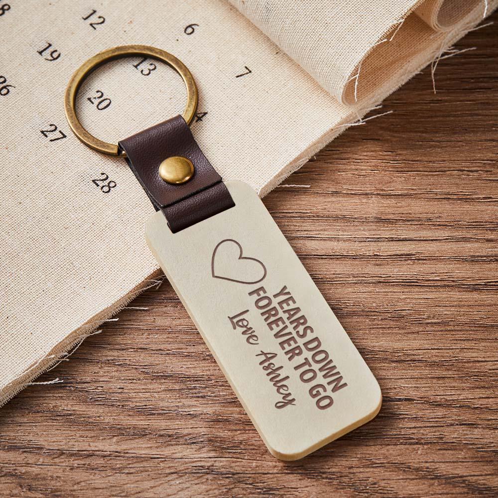 Scannable Spotify Code Wood Keychain Engraved YEARS DOWN FOREVER TO GO Keychain Father's Day Gifts