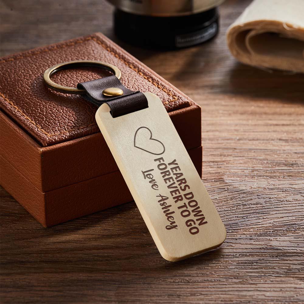 Scannable Spotify Code Wood Keychain Engraved YEARS DOWN FOREVER TO GO Keychain Father's Day Gifts