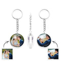 Custom Photo Keychain Double Side Glass Cabochon Family Gifts