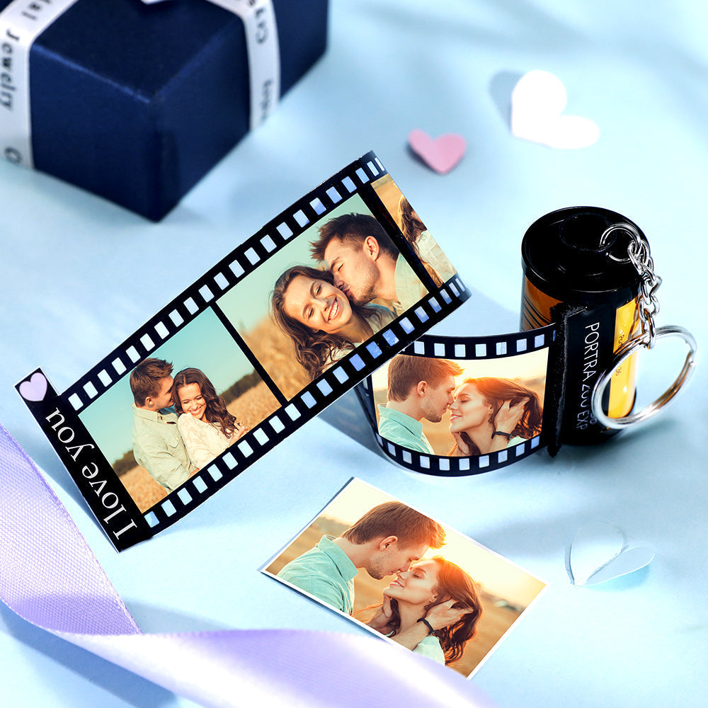 Custom Text For The Film Roll Keychain Personalized Picture Keychain with Reel Album Customized Gift for Christmas