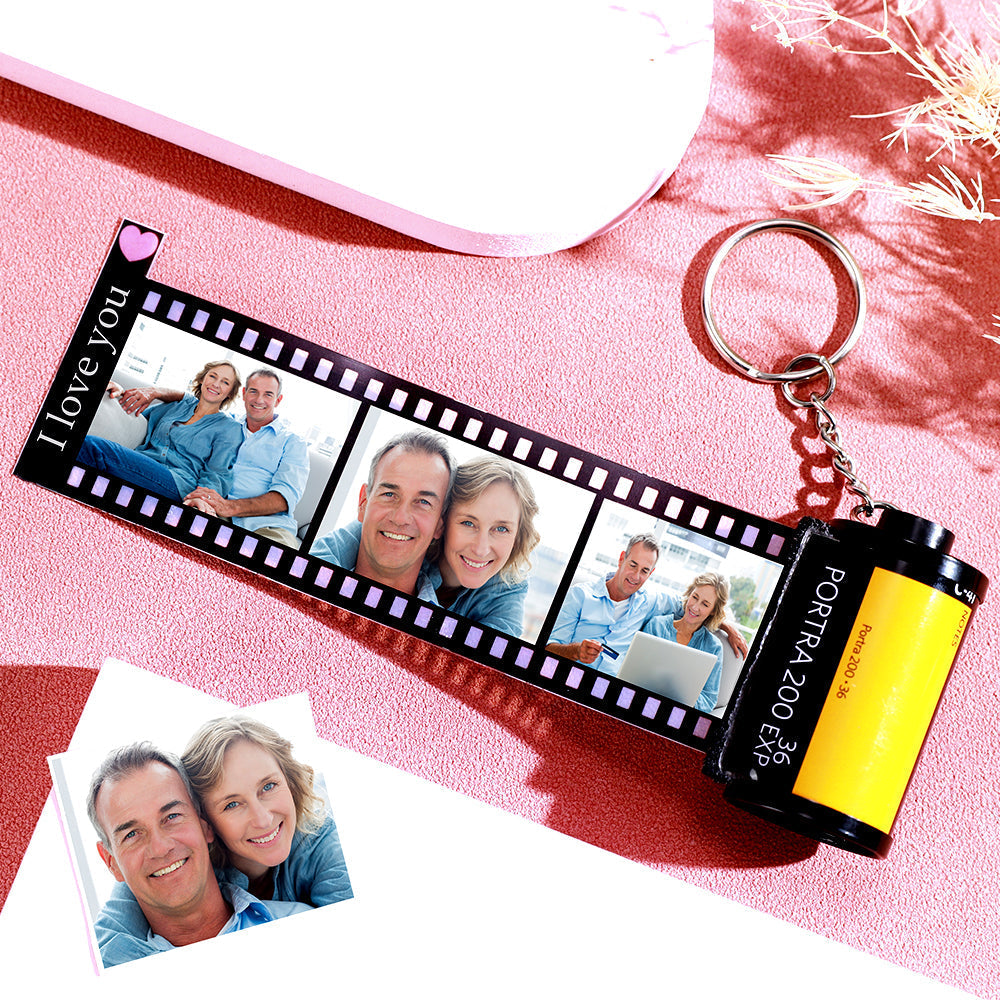 Custom Text For The Film Roll Keychain Personalized Picture Keychain with Reel Album Customized Gift for Christmas
