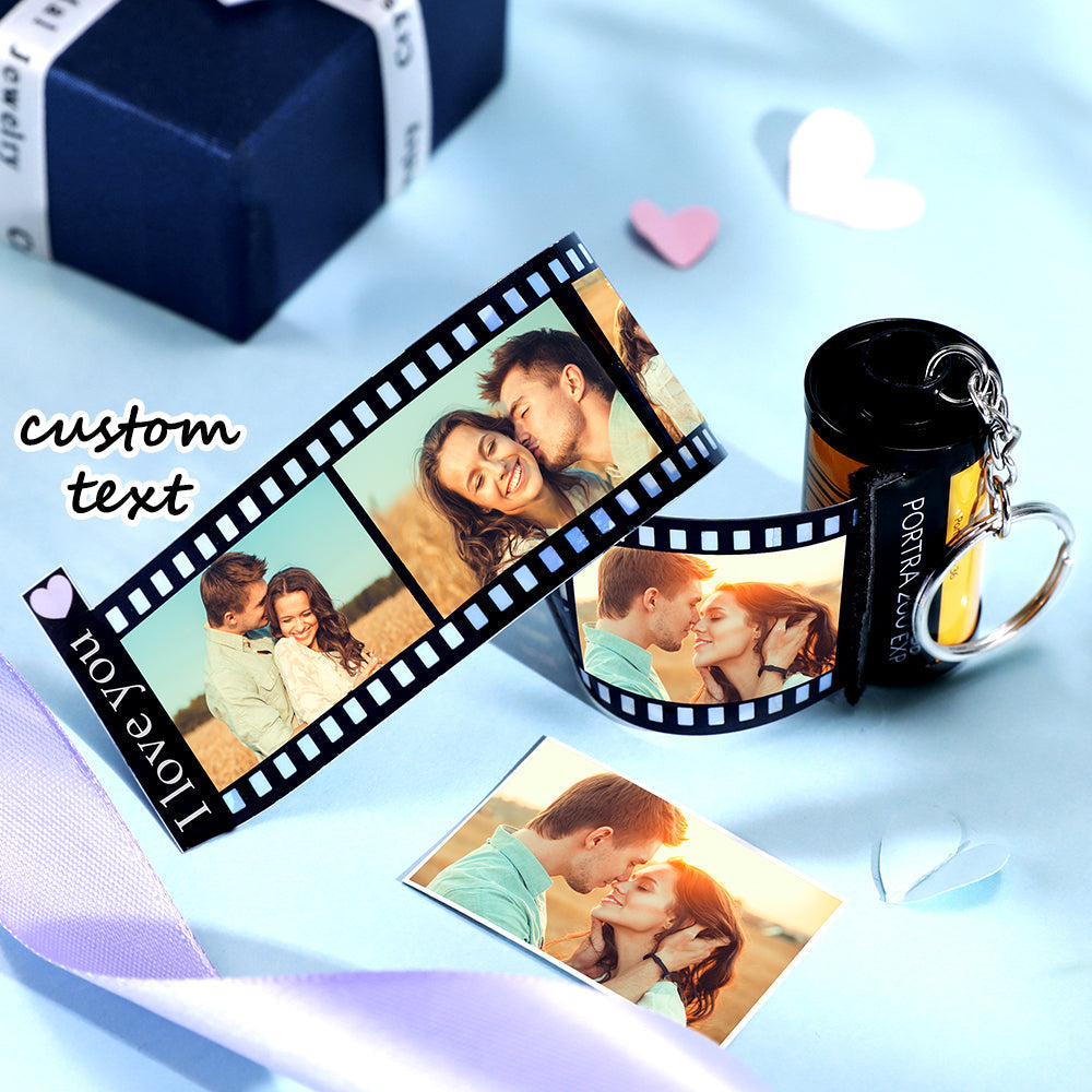 Custom Text For The Film Roll Keychain Personalized Picture Keychain with Reel Album Customized Gift for Christmas