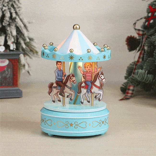 Custom Portrait Carousel Music Box Ornament Family Member Desktop Decoration Gift For Family