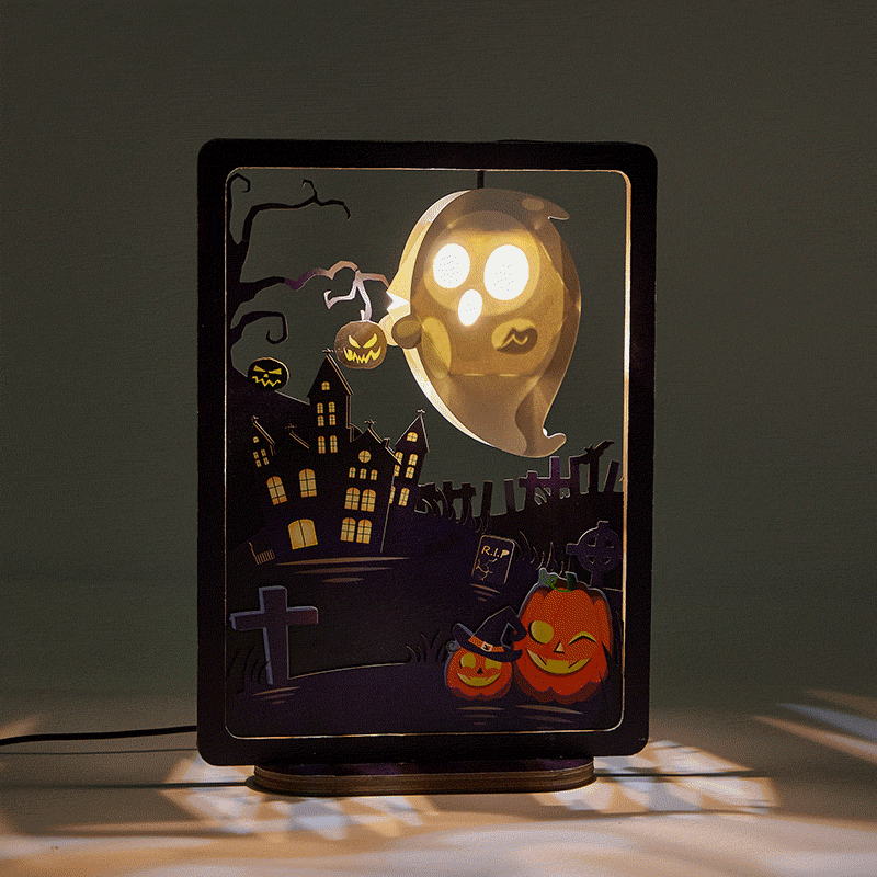 3D Paper Sculpture Night Light Fall Halloween Gifts for Kids and Adults Great Decor Light in Bedroom Living Room