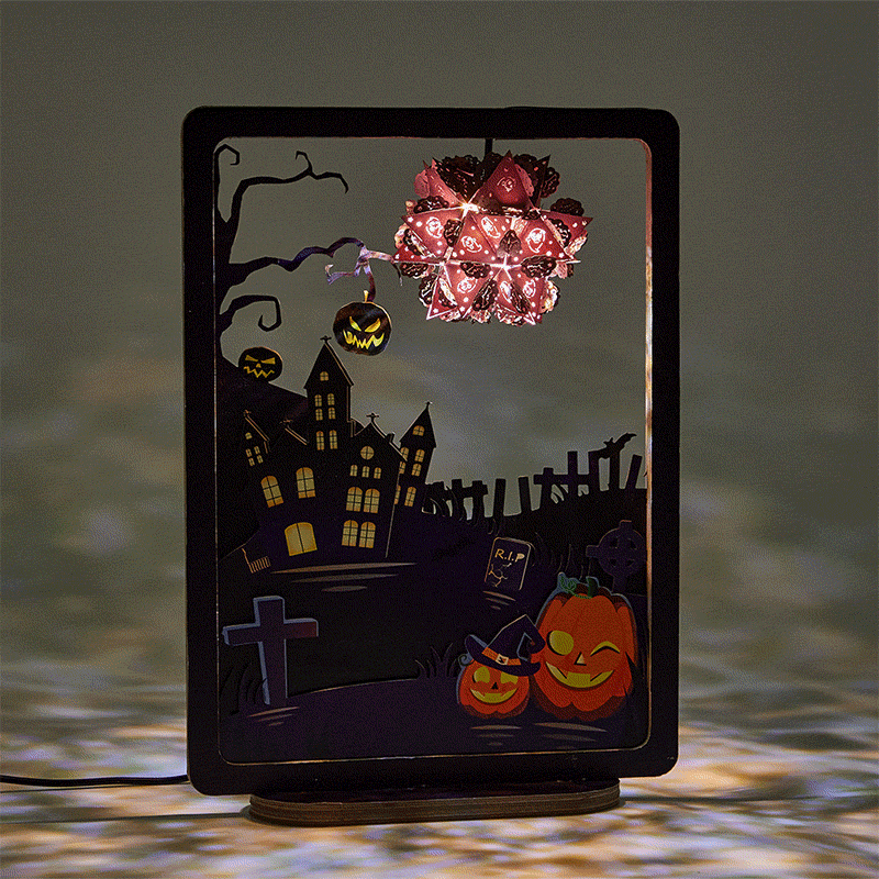 3D Paper Sculpture Night Light Fall Halloween Gifts for Kids and Adults Great Decor Light in Bedroom Living Room