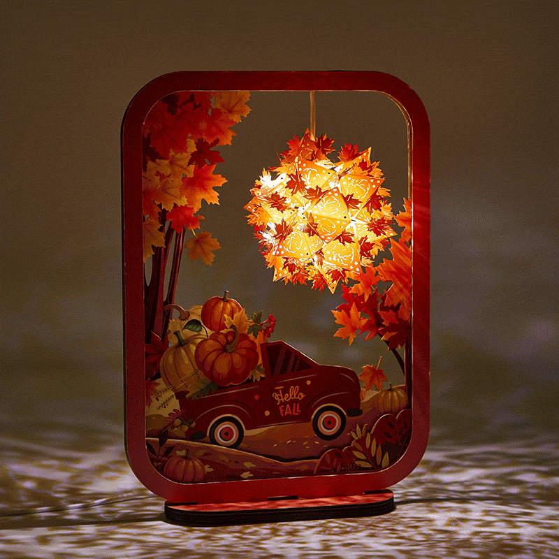 3D Paper Sculpture Night Light Fall Halloween Gifts for Kids and Adults Great Decor Light in Bedroom Living Room