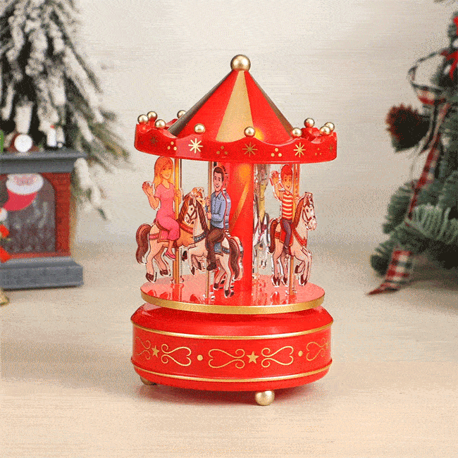 Custom Portrait Carousel Music Box Ornament Family Member Desktop Decoration Gift For Family