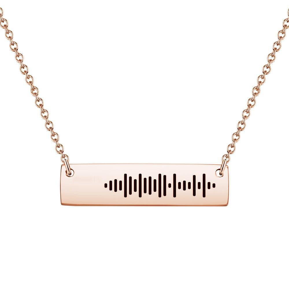 Scannable Music Code Bar Necklace Engraved Necklace Gifts for Her 50cm+5cm