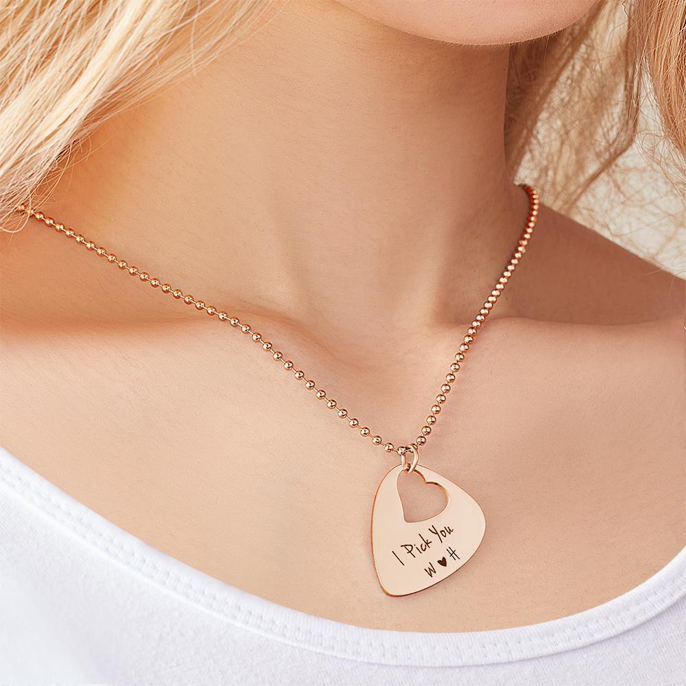 Engraved Guitar Pick Necklace Gifts for Someone