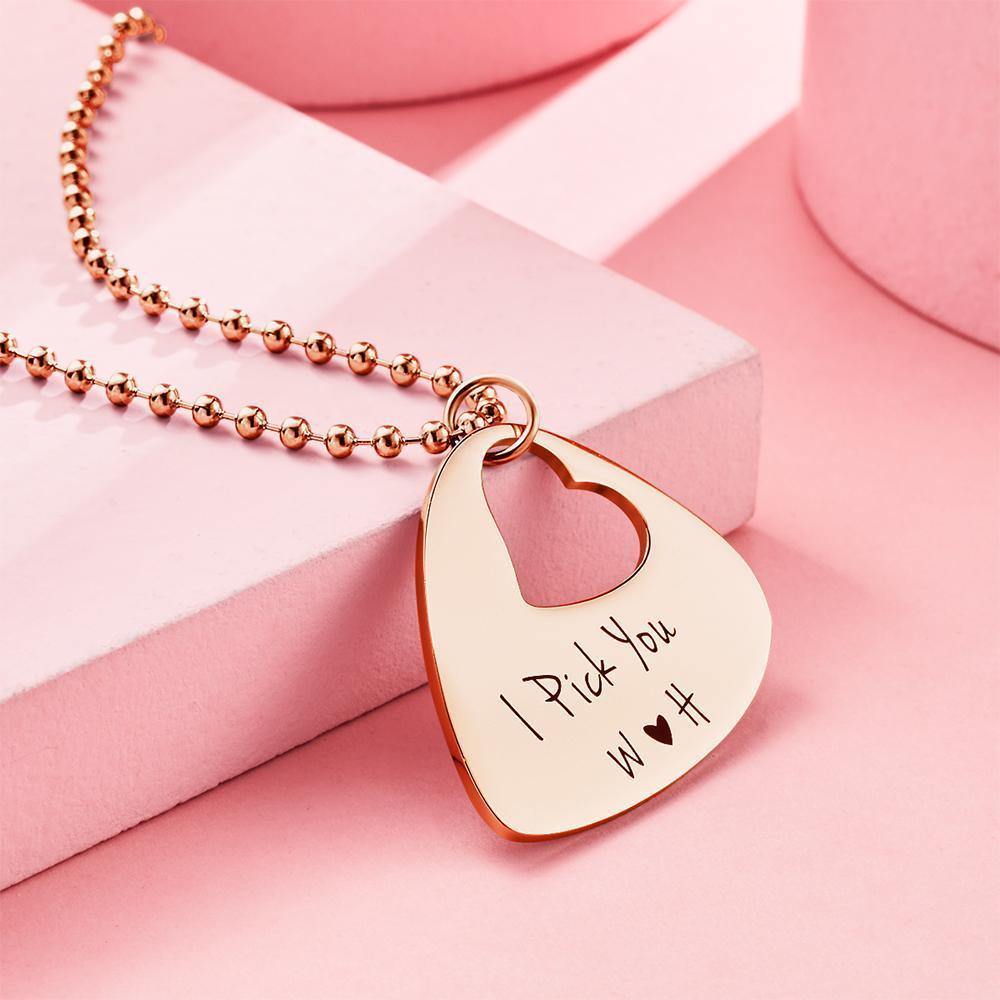 Engraved Guitar Pick Necklace Gifts for Someone