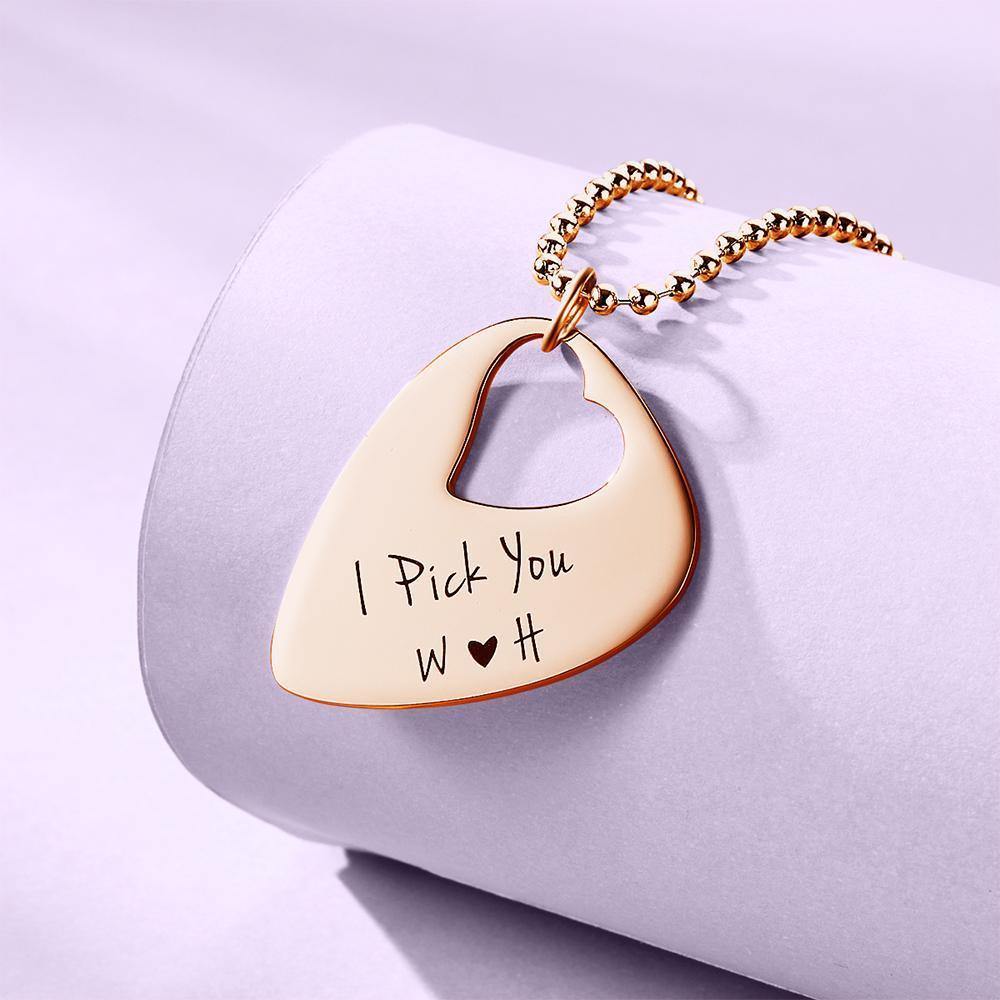 Engraved Guitar Pick Necklace Gifts for Someone