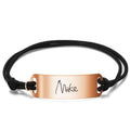 Men's Leather Bracelet Men's Bracelet Old English Name Bracelet Custom Name Bracelet Personalized Gift - Gold Plated