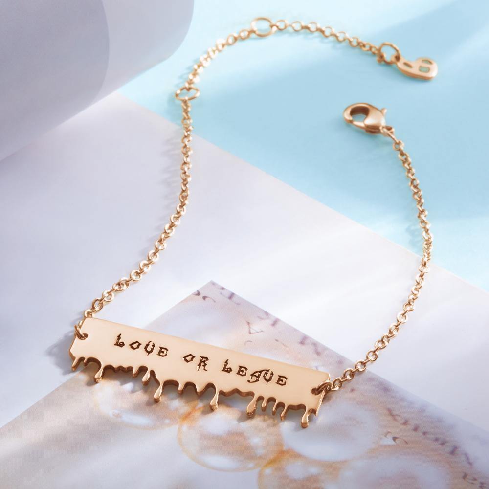 Custom  Bracelet Name Bracelet Gifts Rose Gold Plated