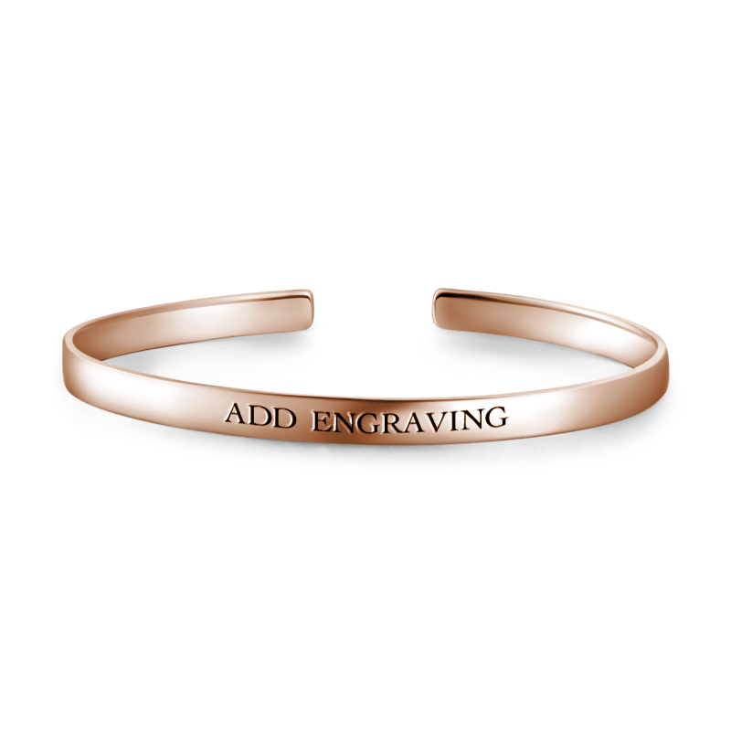 Engraved Bangle Rose Gold Plated Silver